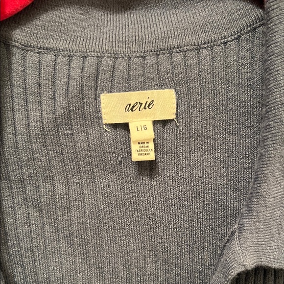 Aerie Gray Ribbed Knit Sweater - Picture 2 of 5